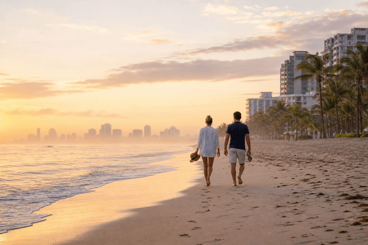 Sunrise beach walks