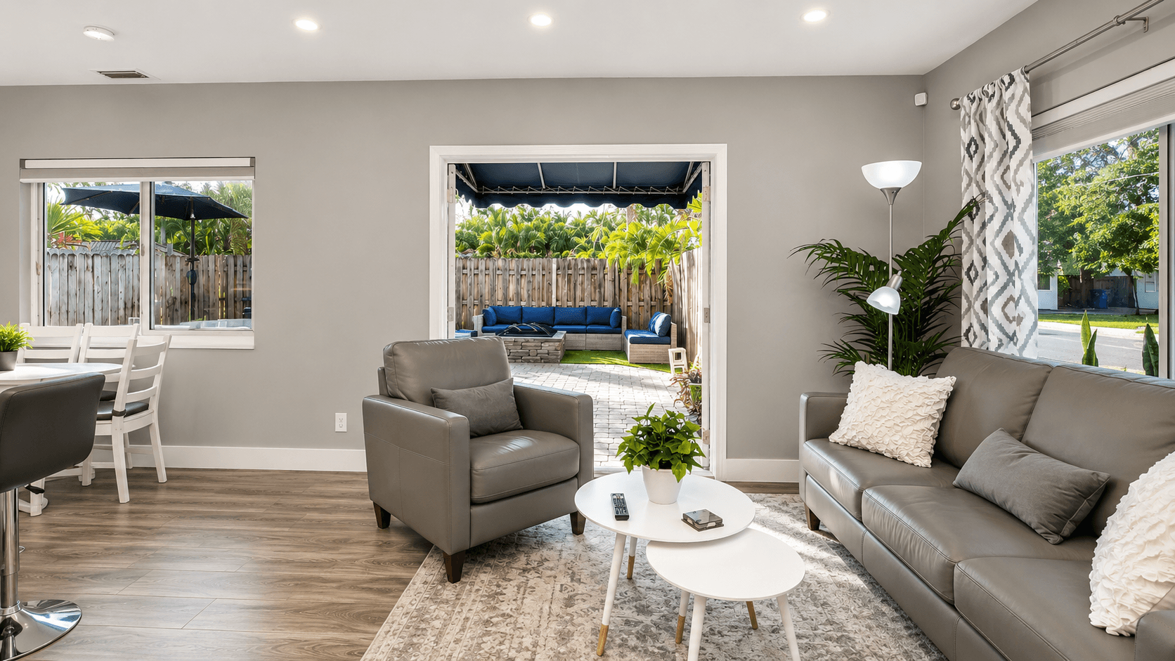 Living area opening to the outdoor sanctuary